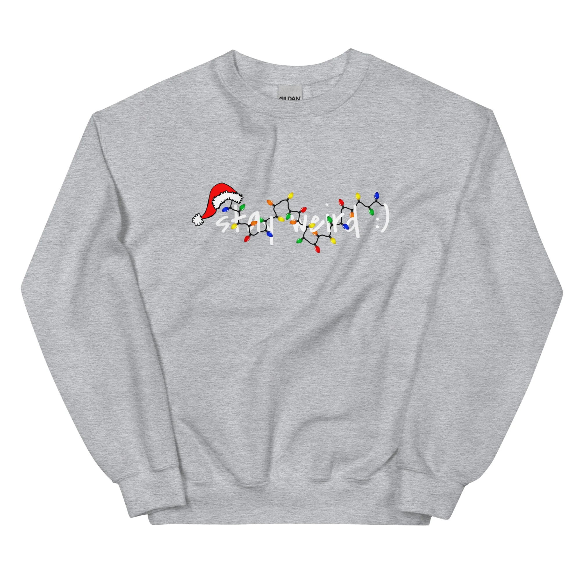 Christmas Lights "Stay weird" Sweatshirt - Image 3